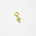 Ciondolo a fulmine dorato con cristalli azzurri e anello di aggancio tondo - Stile Fulmine in Zirconia Blu Chiaro (SSE54-3)