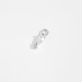 Pendente a goccia in argento sterling S925 con zircone trasparente e finitura argento - Stile Goccia d'Acqua Argentata (SSE55-1)