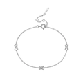 S925 Sterling Silber Armband mit drei funkelnden X-Anhängern und verstellbarer Kette - Armband mit X-Form und Diamanten / Silber