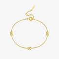 Minimalistisches S925 Sterlingsilber vergoldetes Armband mit diamantbesetzten X-Anhängern - Armband mit X-Form und Diamanten / Gold