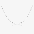 Elegant s925 silver daisy necklace with six flower pendants and sparkling zirconia stones - Necklace / Platinum - Necklace