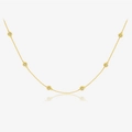 Elegant gold daisy necklace featuring starburst pendants with white zircon inlays - Necklace / 18K Gold - Necklace