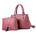 Ensemble de sacs à main rose mauve élégant comprenant un grand cabas et une bandoulière - Rose Poudré