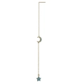Orecchini a cerchio S925 oro con luna e stella e pietre turchesi con pavé incastonato - Zircone Blu / Oro Luna Stella
