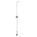 Orecchini pendenti in argento S925 con malocchio e ciondolo a forma di fulmine - Zircone Blu / Argento Occhio del Diavolo Fulmine