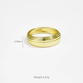 Minimalistischer doppellagiger S925 Goldring mit 6,38 mm Breite und 2,81 g Gewicht - US 6 / 18K-Gold
