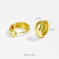 Vergoldete S925 Sterling Silber Creolen mit 16mm Durchmesser und 6,7mm Breite für Damen - 18K Gold - Klein