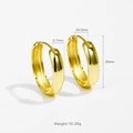 Minimalistische goldene Chunky Creolen mit Hochglanz-Finish, Höhe 29 mm für Damen - 18K Gold - Groß
