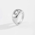 Pear-cut zircon ring in 18K gold finish with S925 sterling silver stamp detailing - US 6 / Clear Pear Stone (TTR138) / Silver