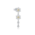 S925 sterling silver daisy drop earrings with yellow zircon and hanging crystals - Little Daisy Drop Earrings