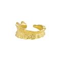 Unregelmäßiger strukturierter Goldring aus S925 Sterlingsilber mit Lava-Oberflächenfinish - Einstellbar Offen / 18K-Gold