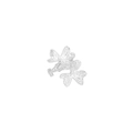 Silver butterfly ear clips with textured double-layer wings in S925 sterling silver style - Silver [Single Piece]