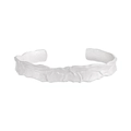 Brazalete minimalista de plata de ley S925 con acabado de textura irregular - Plata