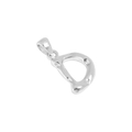 Irregular textured letter D pendant in S925 sterling silver with a molten metal finish - Letter D / 925 Silver / Silver