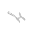 Irregular S925 sterling silver letter H pendant with polished liquid metal texture - Letter H / 925 Silver / Silver