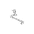 Irregular silver letter pendant in S925 sterling silver with a high polished finish - Letter I / 925 Silver / Silver