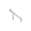 Polished S925 sterling silver letter V pendant with artistic fluid melting design - Letter J / 925 Silver / Silver