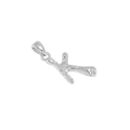 Irregular textured S925 sterling silver letter K pendant necklace for women - Letter K / 925 Silver / Silver
