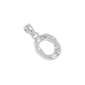 S925 sterling silver necklace pendant with irregular hammered texture and oval design - Letter O / 925 Silver / Silver