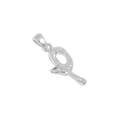 Irregular 925 sterling silver letter pendant with polished finish and hallmark - Letter P / 925 Silver / Silver