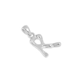 Minimalist S925 sterling silver letter R pendant with polished irregular fluid design - Letter R / 925 Silver / Silver