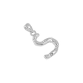 Minimalist S925 sterling silver S-shaped wave pendant with polished metallic finish - Letter S / 925 Silver / Silver