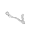 S925 sterling silver necklace with irregular letter V pendant in polished finish - Letter V / 925 Silver / Silver