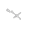 Irregular silver letter X pendant with molten lava texture in S925 sterling silver - Letter X / 925 Silver / Silver