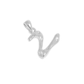 Irregular S925 sterling silver letter V pendant with polished finish and hallmark - Letter Z / 925 Silver / Silver