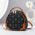 Bolso bandolera FOSIDIRI con monograma en negro y marrón con doble cremallera - Negro