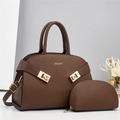 Large brown tote bag with small pouch and adjustable shoulder strap for women - Coffee