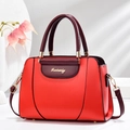 Bolso de mano minimalista rojo bicolor con logo Danbaoly y elegante bandolera - Granate