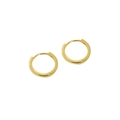 Minimalistische S925 sterling zilveren oorringen met gepolijste gouden afwerking - 5mm / 18K Goud