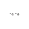 Minimalistische S925 Sterling Silber Kugelstecker mit polierter Silberoberfläche - Silber Poliert Extra Kleiner Stil