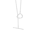 Minimalist S925 sterling silver chain necklace with irregular OT toggle clasp in silver - 925 Silver / Silver