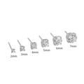S925 Sterling Silber Ohrstecker mit Zirkon in den Größen 2mm bis 7mm - 2.0mm / Weißgold