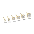Set aus sechs vergoldeten S925 Silbersteckern mit runden Zirkonia von 2 mm bis 7 mm Größe - 2.0mm / 18K-Gold