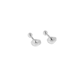 Boucles d'oreilles S925 argent fin texturé irrégulier avec fermoir à vis sûr - EF618 Argent