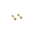 Boucles d'oreilles boules en argent sterling S925 doré avec fermoir à vis - EF619 Or 18K