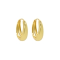 Elegantes pendientes de aro de gota en plata de ley S925 dorada con acabado pulido - L / Chapado en oro 18K