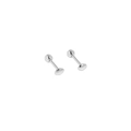 Boucles d'oreilles boules minimalistes en argent sterling S925 avec fermoir à vis - EF620 Argent