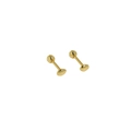 Boucles d'oreilles boules dorées minimalistes en argent 925 avec fermoir à vis plat - EF620 Or 18K