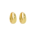Pendientes de aro dorados con forma de gota pulida y acabado brillante de espejo - M / Chapado en oro 18K