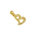 Unregelmäßige strukturierte goldene S925 Sterlingsilber Buchstabe B Anhänger Halskette - Buchstabe B Halskette / 18K-Gold