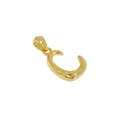 Polierter goldener Buchstabe C Anhänger aus S925 Sterlingsilber im Minimal-Stil - Halskette Buchstabe C / 18K-Gold