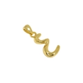 Polished gold irregular wave letter pendant in S925 sterling silver for women - Letter E Necklace