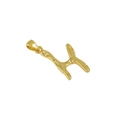 Irregular textured gold letter H pendant in S925 sterling silver with hallmark stamp - Letter H Necklace