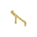 Irregular gold S925 sterling silver alphabet pendant with a polished mirror finish - Letter J Necklace