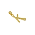 Minimalist S925 sterling silver K letter pendant necklace with organic gold texture - Letter K Necklace