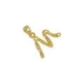 Irregular liquid texture letter M pendant in gold finish for S925 sterling silver necklace - Letter M Necklace
